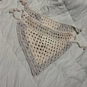 Handmade Crochet Bandanas in Soft Neutrals (Set of 3)